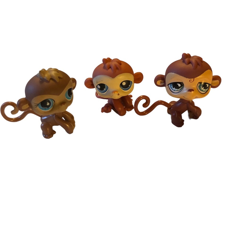 Littlest Pet Shop Lot of 3 Monkeys